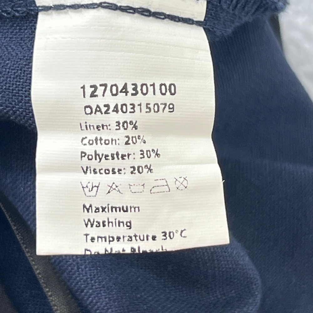Commense Linen Blend Shorts S Small Navy Blue Pleated High Waisted High Rise New - Picture 6 of 9